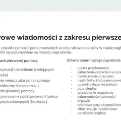 Lista stanów nagłego zagrożenia zdrowotnego, w tym nasilające się duszności, utrata przytomności i zaburzenia oddychania. Podstawowe wiadomości z zakresu pierwszej pomocy.