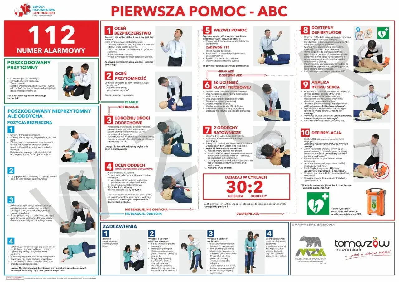 Dusznosci mogą być objawem zatrzymania krążenia. Sprawdź oddech i wezwij pomoc. W razie potrzeby wykonaj RKO.